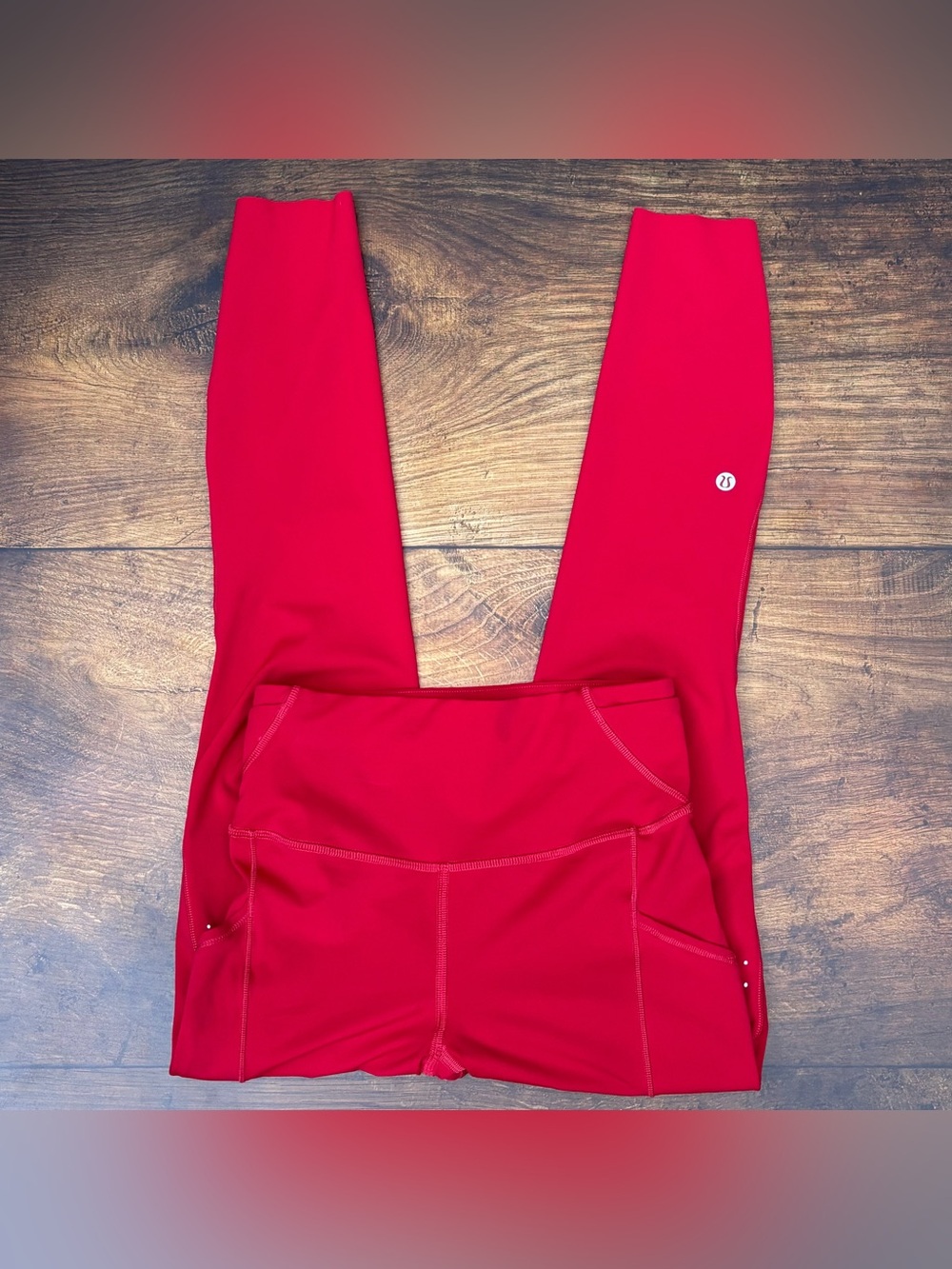 Lululemon Fast And Free High Rise Tight With Pockets 25" In Dark Red Size 4